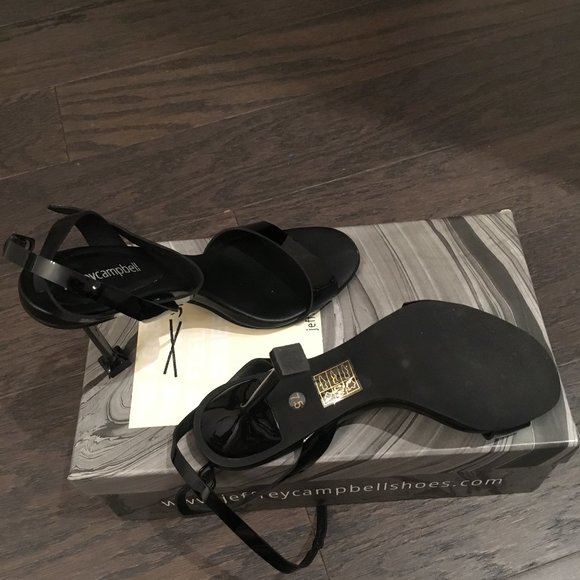 Jeffrey Campbell Black Strappy Heels Size 7.5 - Picture 4 of 4